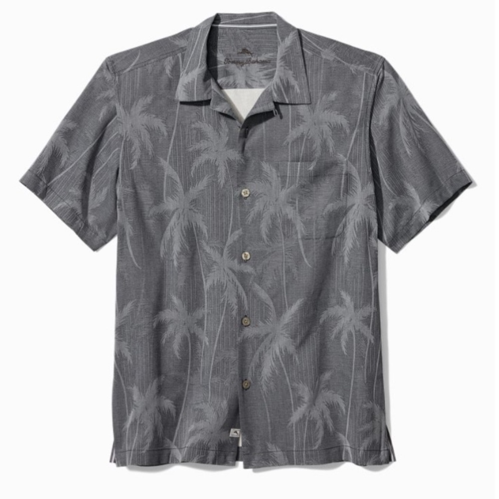 Tommy Bahama Silk Palms In Paradise Shirt Gray XL $138